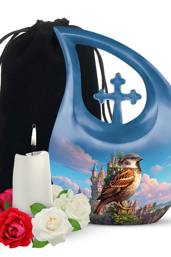 Sparrow & Castle Cremation Urn - Decorative Aluminium Urn for Human Ashes