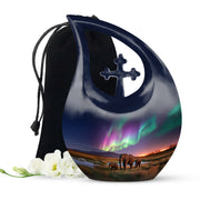 Elephant Family Theme Cremation Urn - Aluminium Memorial Urn For Loved Ones