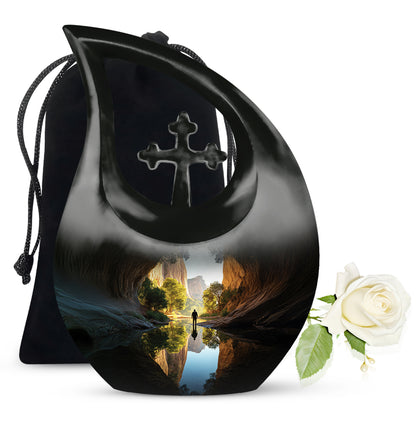 Fishing Cremation Urn For Ashes - Aluminium Memorial Urn For Adult