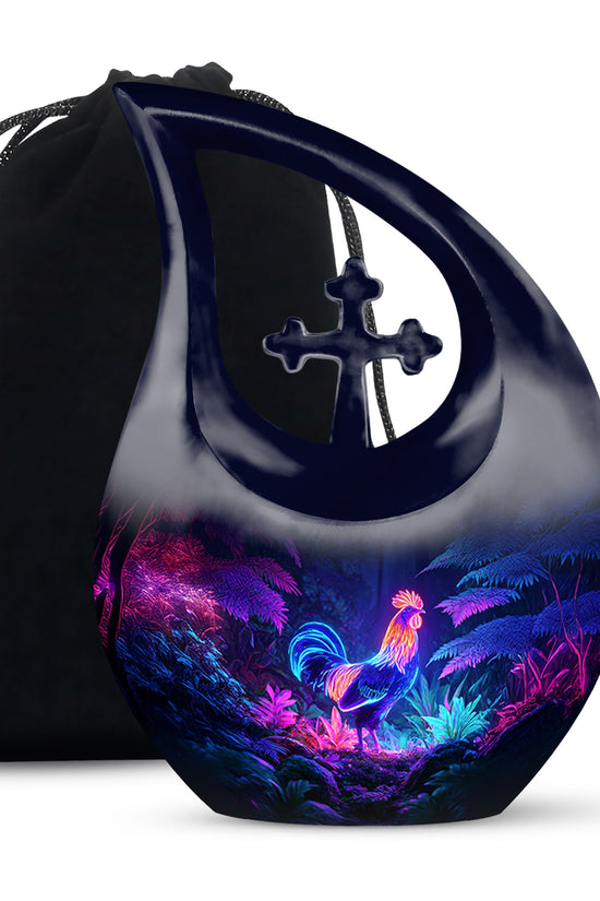 Neon Hen Cremation Urn - Forest Memorial Urn For Human Ashes