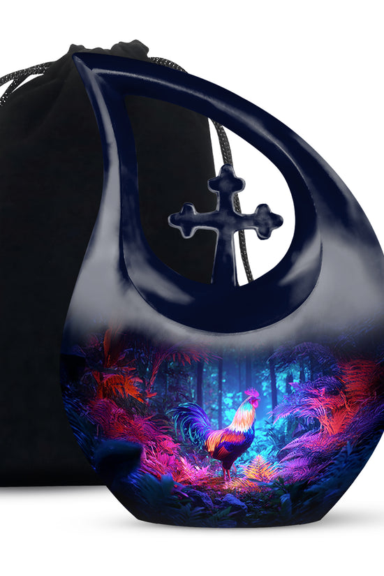 Colourful Hen Memorial Urn - Forest Funeral Urn For Male & Female