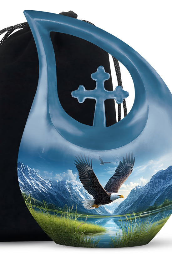 Flying Eagle Funeral Urn - Scenic Nature Cremation Urn For Loved Ones