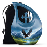 Flying Eagle Funeral Urn - Scenic Nature Cremation Urn For Loved Ones
