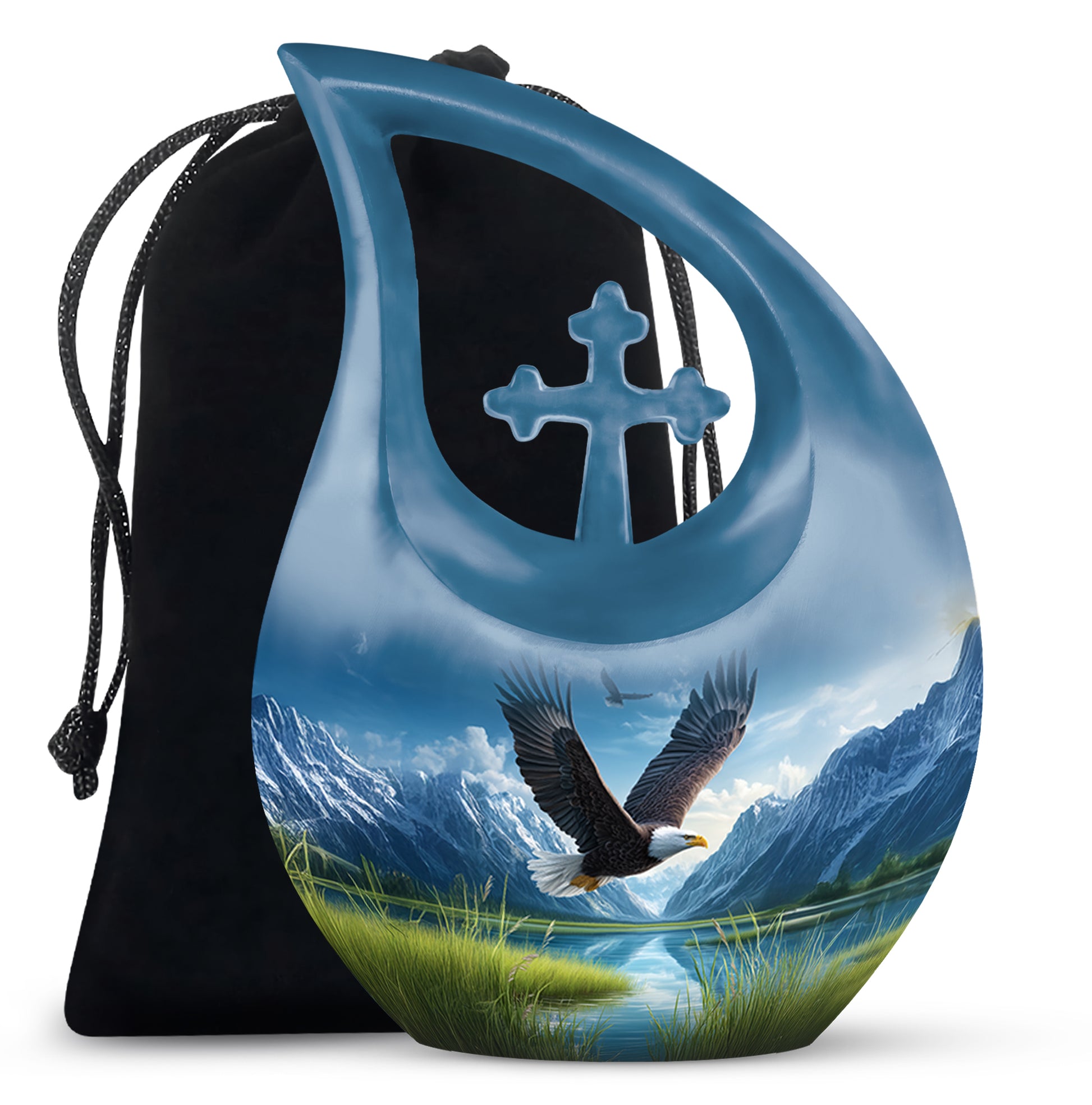 Flying Eagle Funeral Urn - Scenic Nature Cremation Urn For Loved Ones