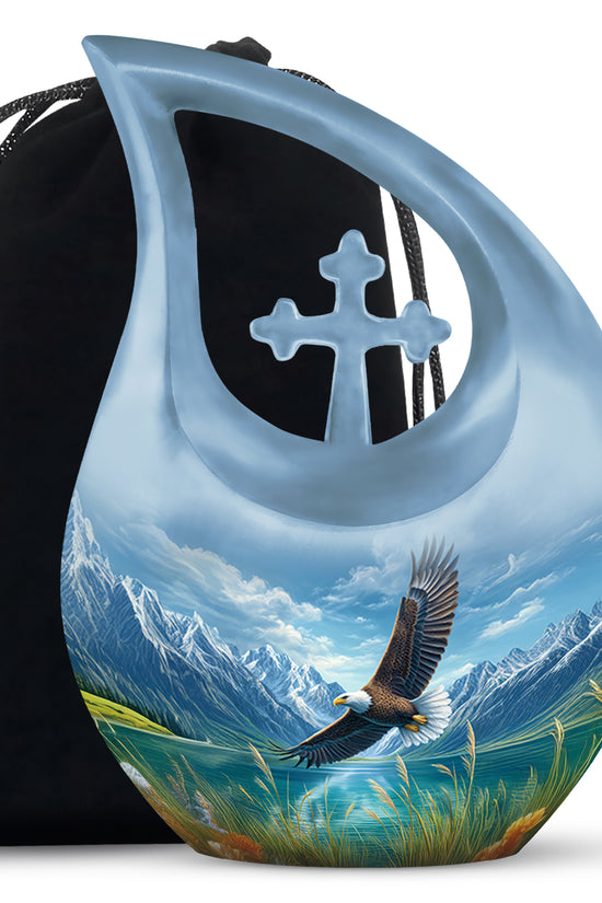 Beautiful Flying Eagle Cremtion Urn - Aluminium Memorial Urn For Loved Ashes