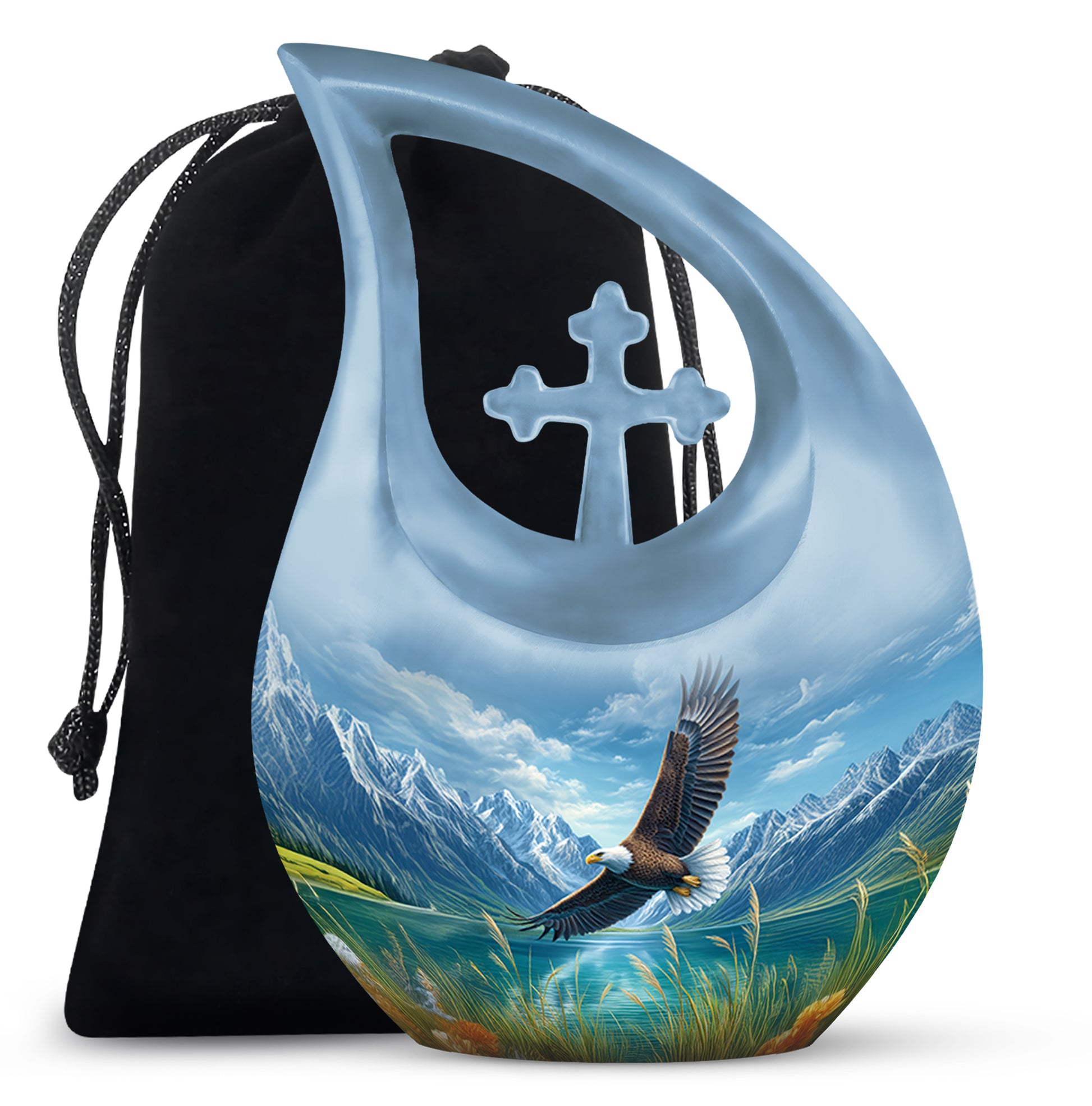 Beautiful Flying Eagle Cremtion Urn - Aluminium Memorial Urn For Loved Ashes