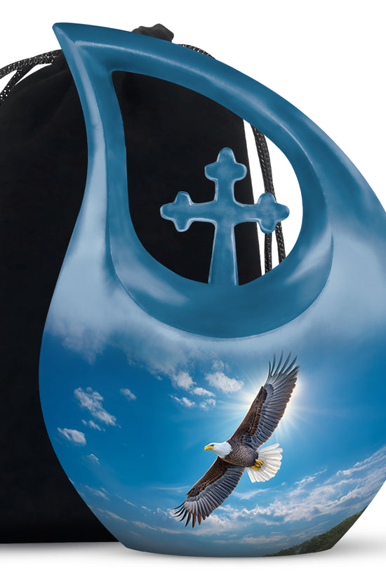 Eagle Theme Funeral Urn - Large Cremation Urn For Adult Ashes