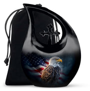 American Flag Memorial Urn - Military Theme Funeral Urn For Adult Ashes