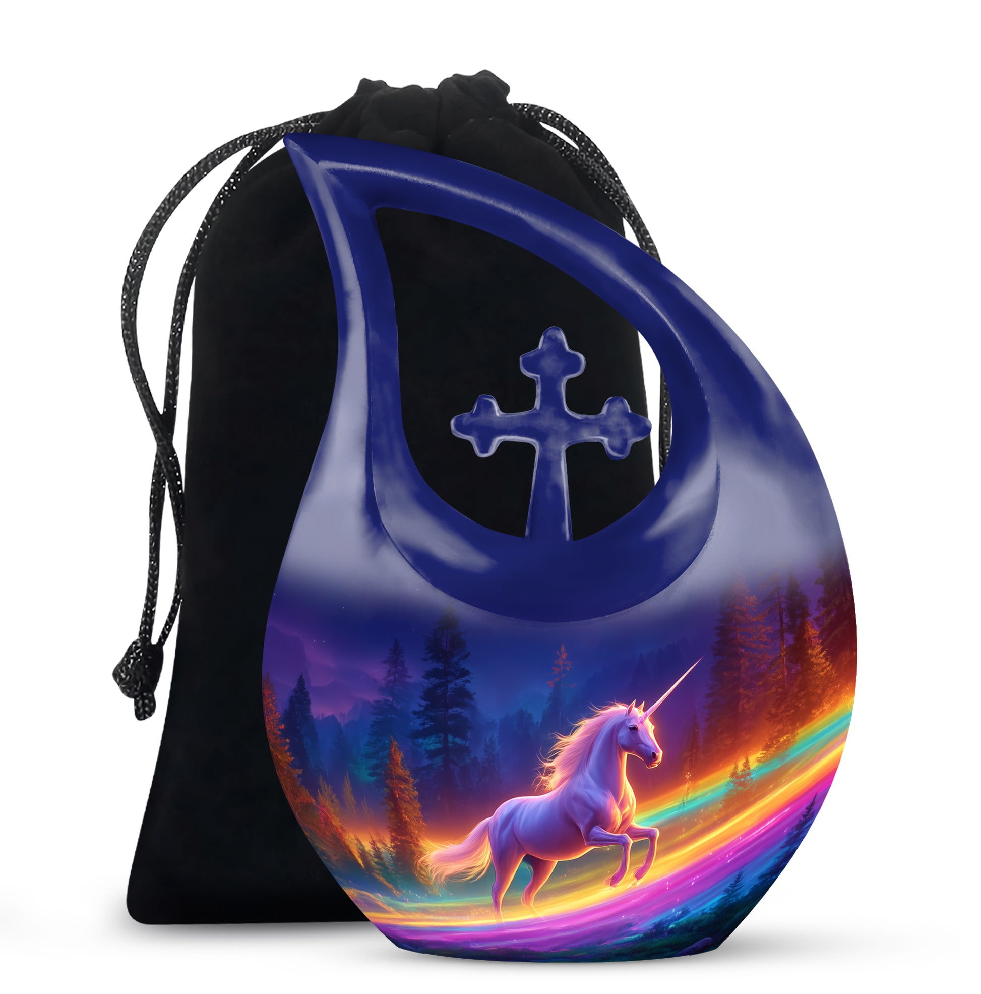 Unicorn Theme Memorial Urn - Rainbow Theme Cremation Urn For Adult Ashes
