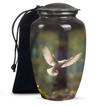 Dove Bird Funeral Urn - Large Memorial Urn For Male & Female