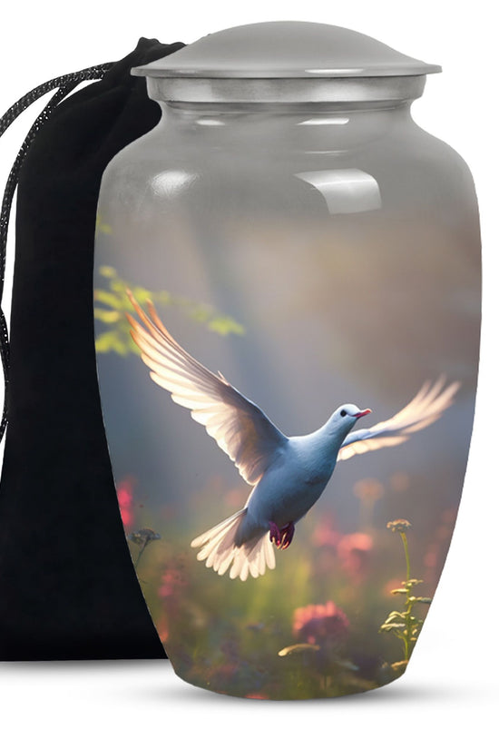Dove Bird Theme Cremation Urn - Large Memorial Urn For Female