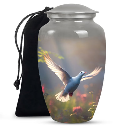 Dove Bird Theme Cremation Urn - Large Memorial Urn For Female