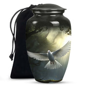 Mystical White Dove Cremation Urn - Forest Memorial Urn For Human Ashes