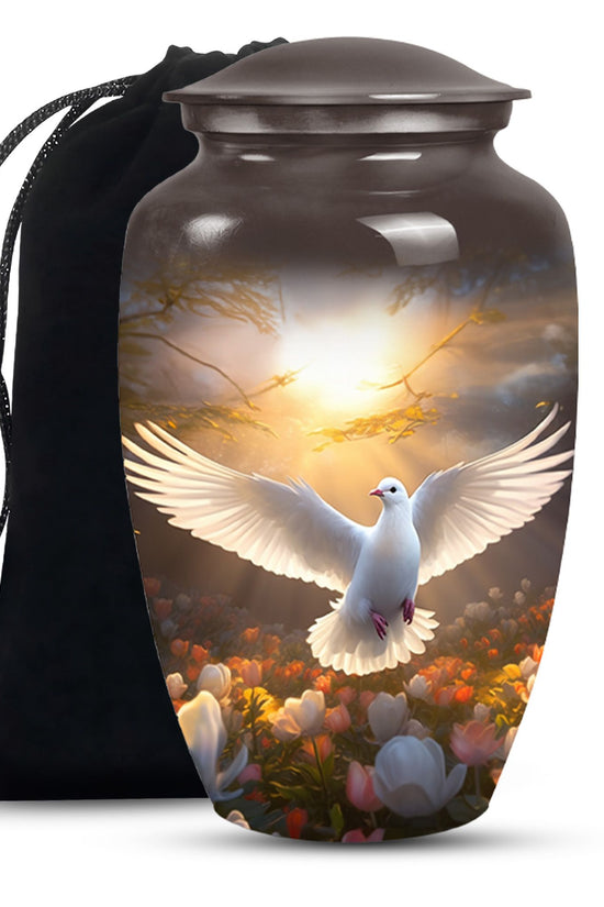 Floral Dove Memorial Urn For Ashes - Elegant Funeral Urn For Adult Ashes