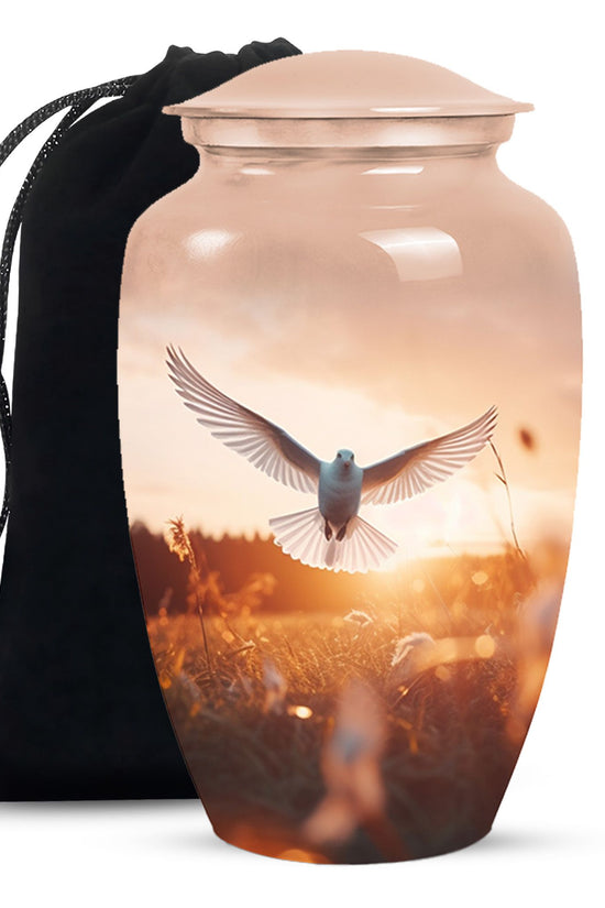 Sunset Dove Cremation Urn - Peaceful Memorial Urn For Human Ashes