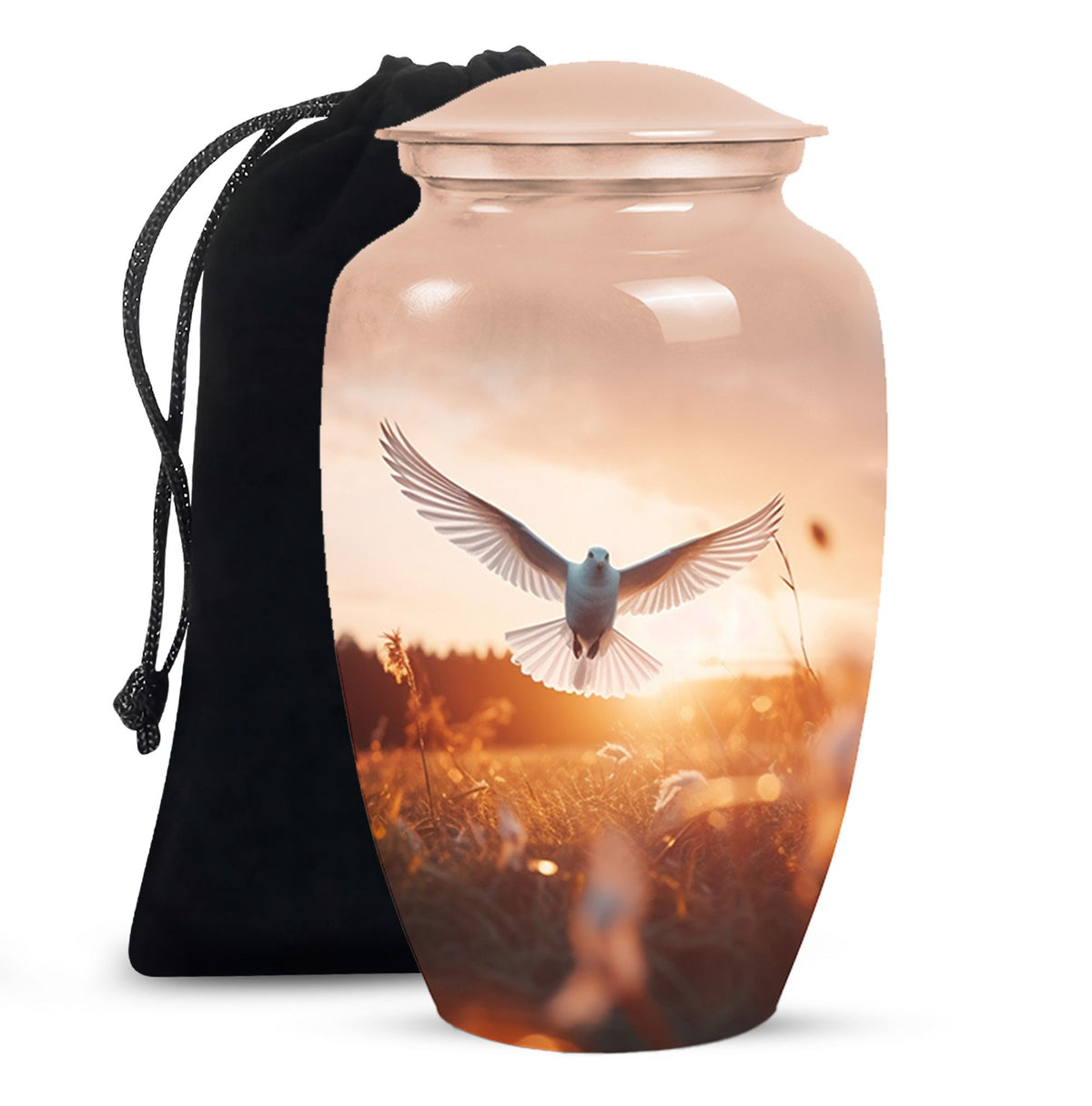 Sunset Dove Cremation Urn - Peaceful Memorial Urn For Human Ashes