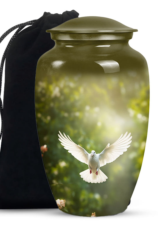 Nature Theme Memorial Urn - Dove Bird Cremation Urn For Burial