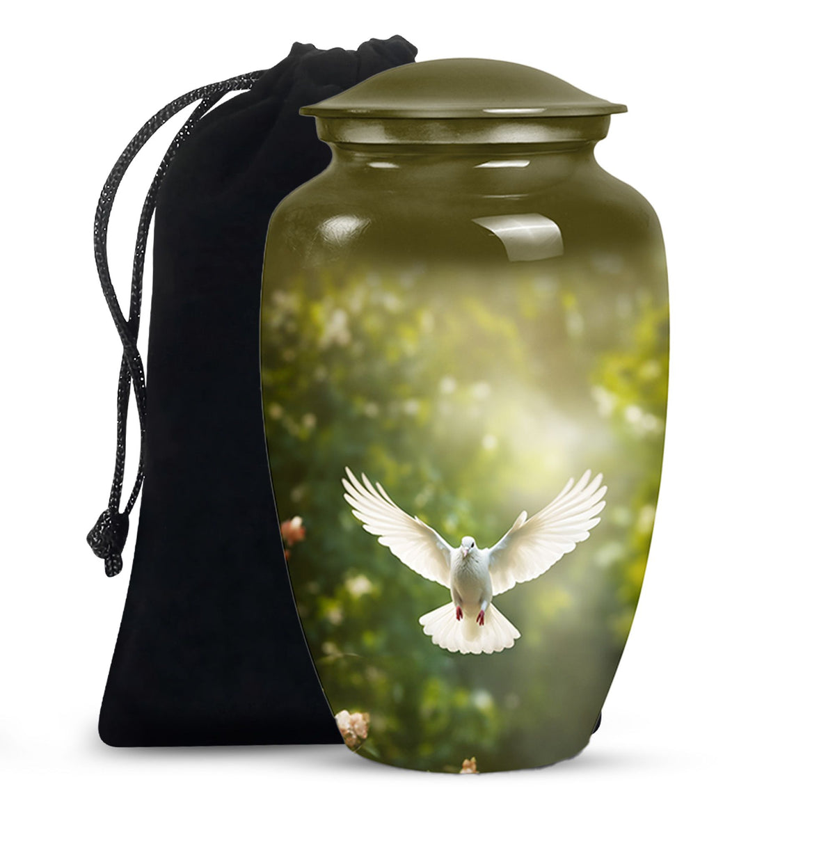 Nature Theme Memorial Urn - Dove Bird Cremation Urn For Burial
