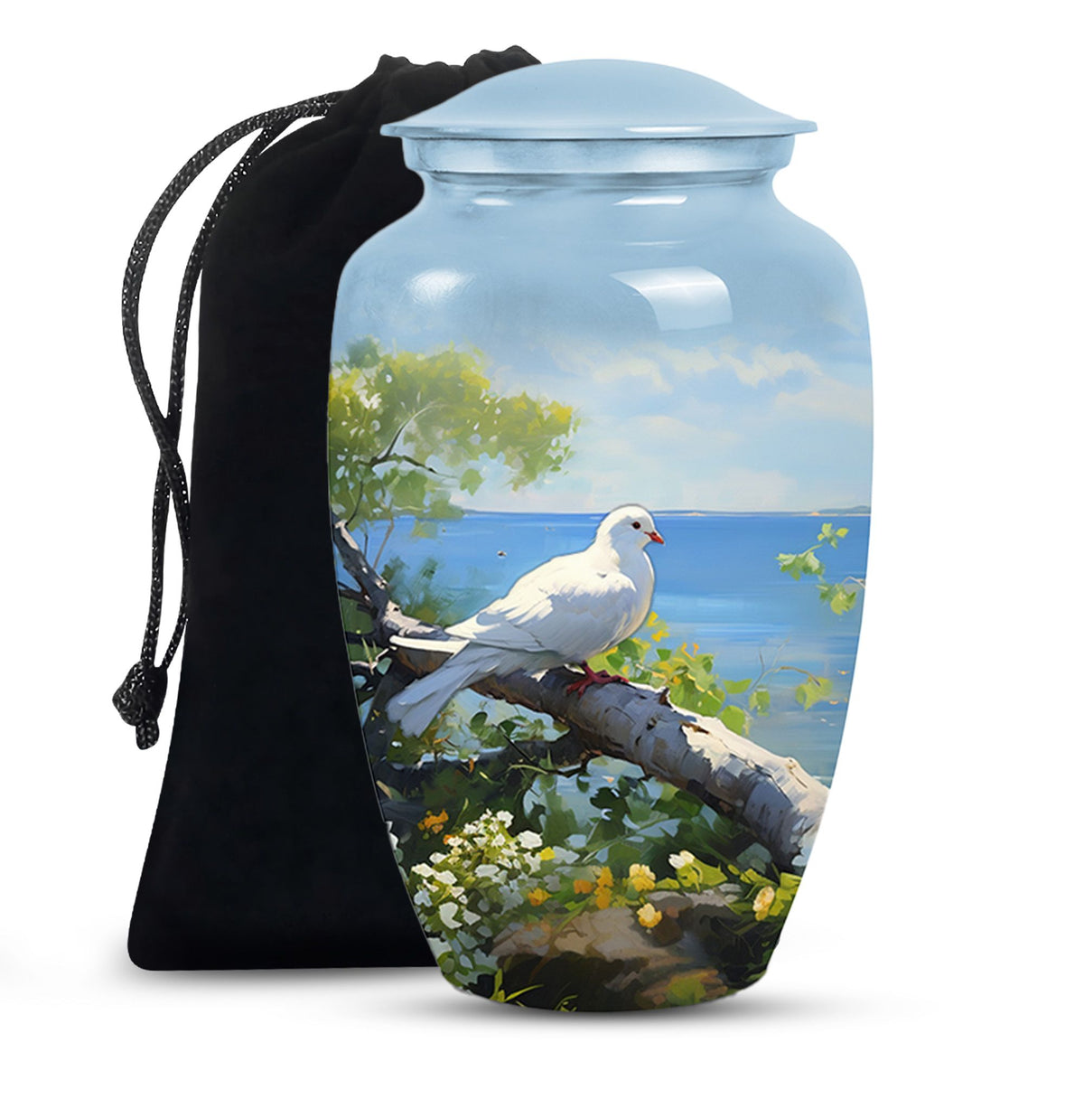 Artistic Theme Memorial Urn - Dove Bird Memorial Urn For Adult Ashes