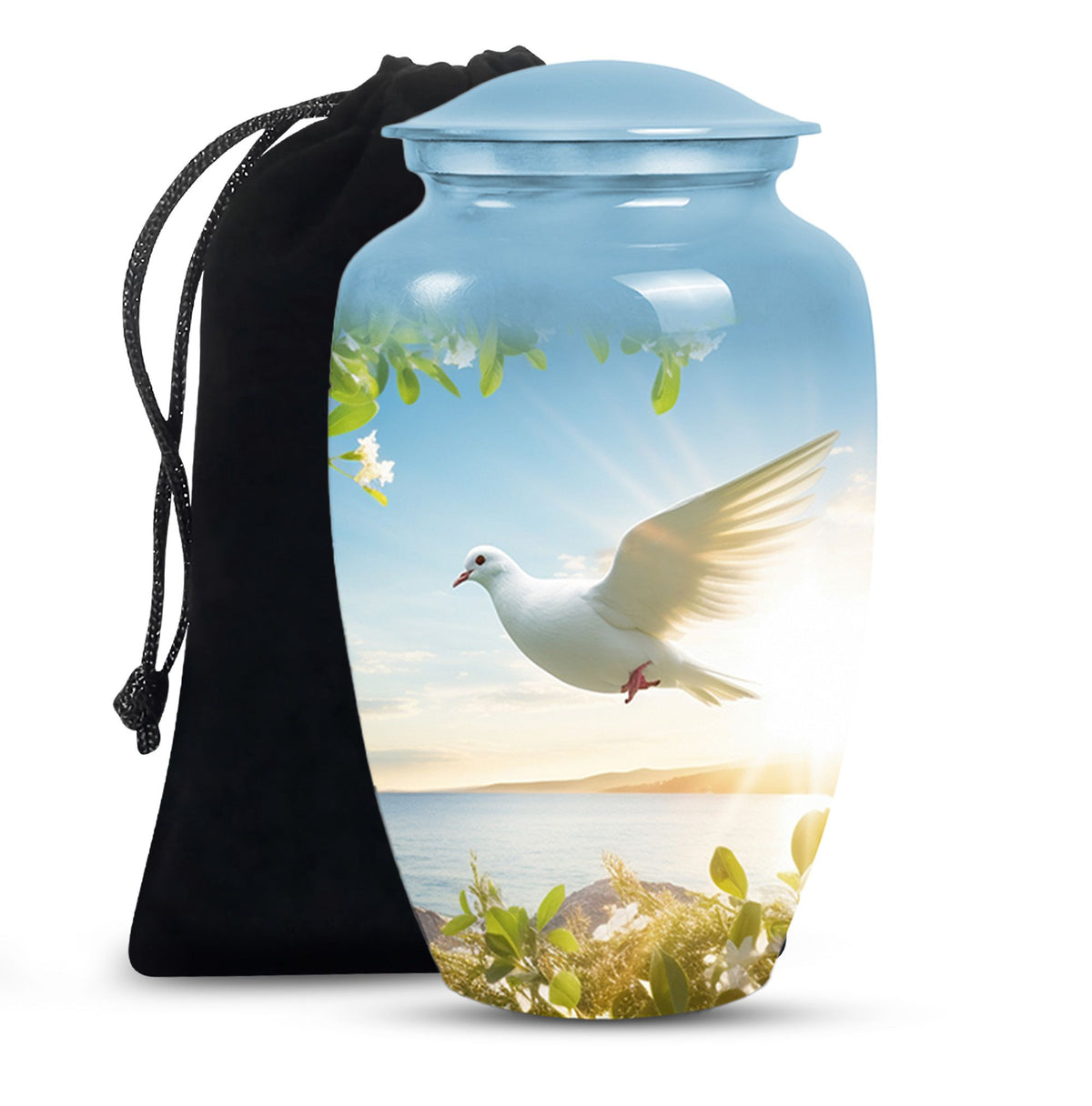 Beautiful Dove Memorial Urn - Large Memorial Urn For Female