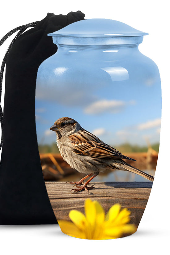 Sparrow Cremation Urn For Ashes - Nature Memorial Urn For Adult Ashes