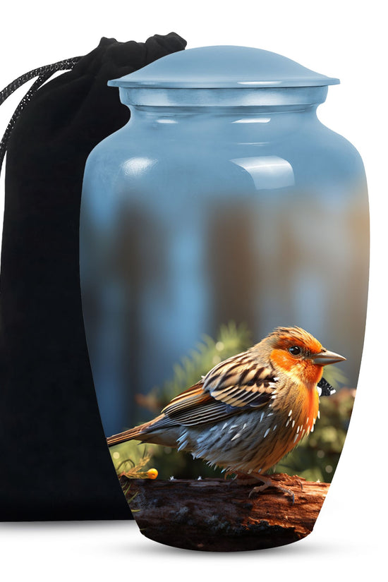 Peaceful Sparrow Memorial Urn For Human Ashes – Bird Theme Cremation Urn