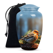 Peaceful Sparrow Memorial Urn For Human Ashes – Bird Theme Cremation Urn