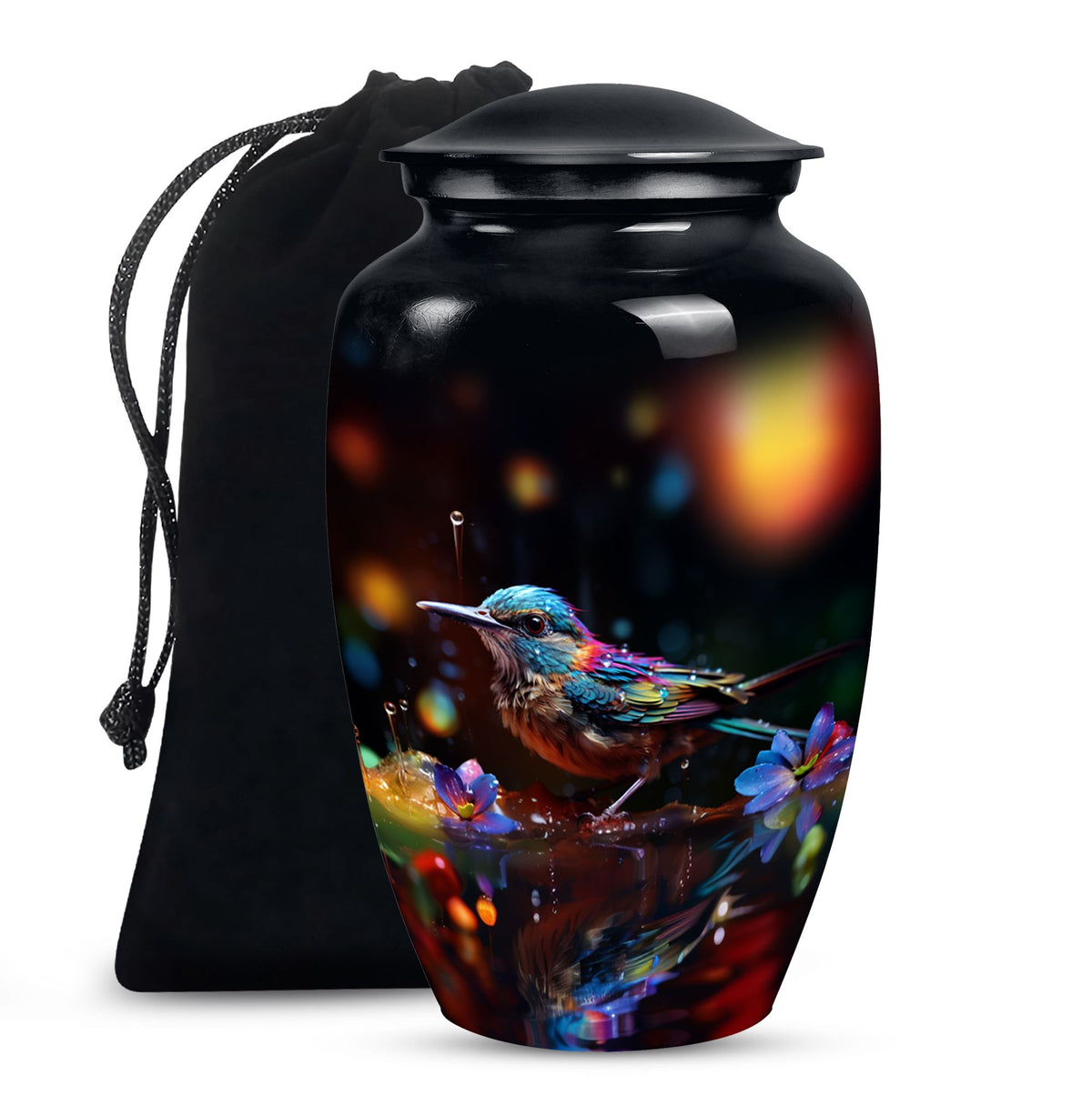 Colorful Sparrow Cremation Urn - Artistic Memorial Urn For Adult Ashes