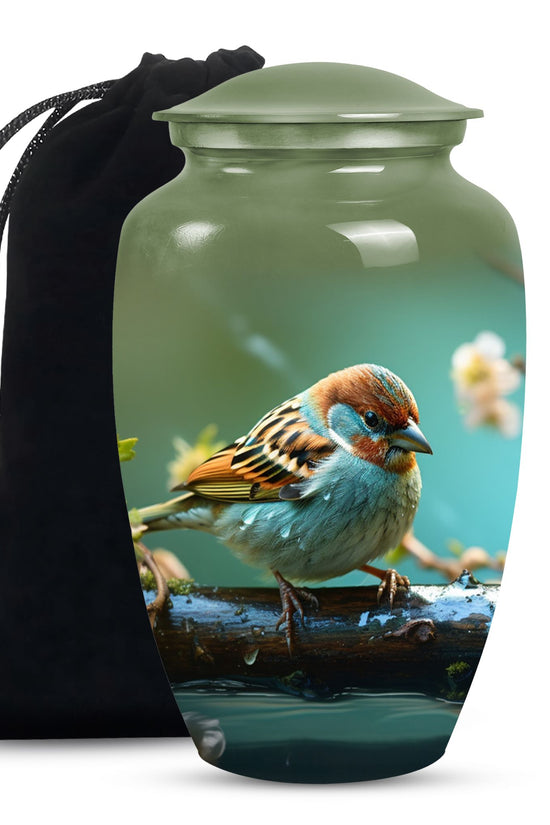 Sparrow Memorial Urn For Human Ashes - Large Funeral Urn For Ashes