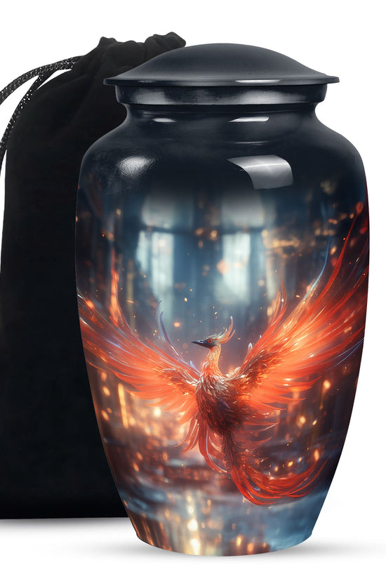 Phoenix Theme Cremation Urn - Large Urns For Human Ashes