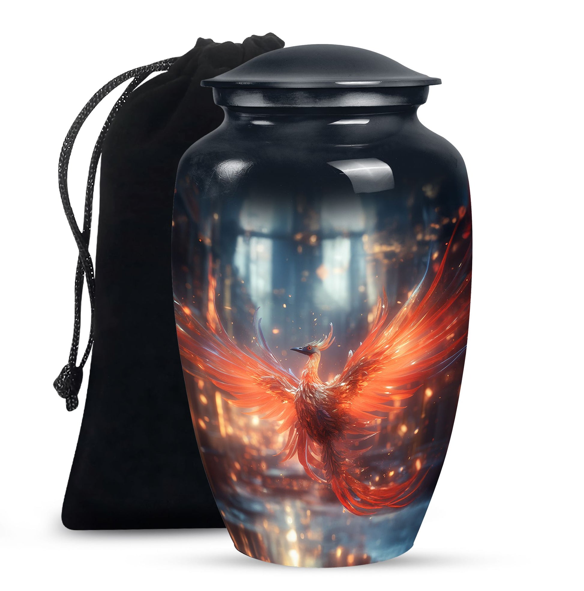 Phoenix Theme Cremation Urn - Large Urns For Human Ashes