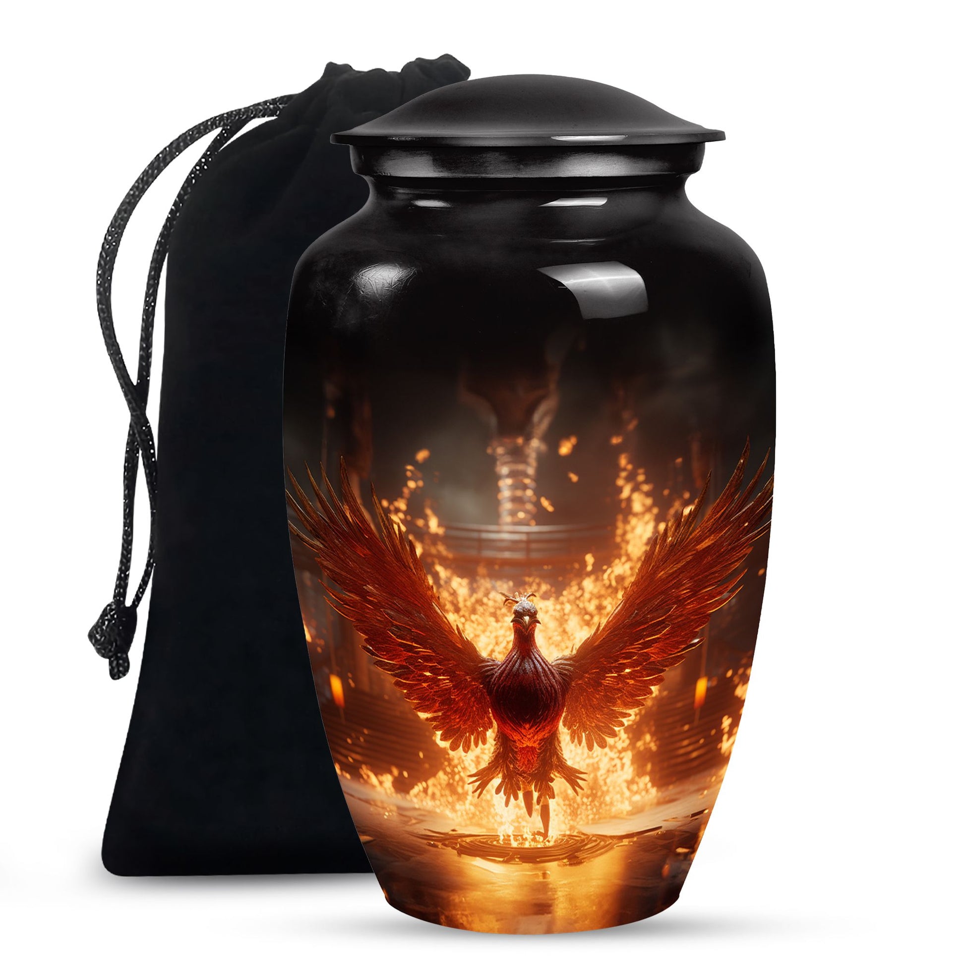 Phoenix Memorial Urn - Large Funeral Urn For Adult Ashes
