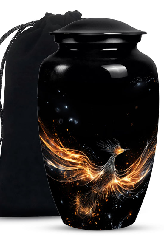 Elegant Galaxy Phoenix Urn - Unique Fantasy Cremation Urn For Ashes