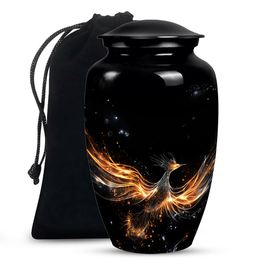 Elegant Galaxy Phoenix Urn - Unique Fantasy Cremation Urn For Ashes