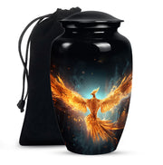 Golden Flame Funeral Urn - Decorative Ashes Urn For Men & Women