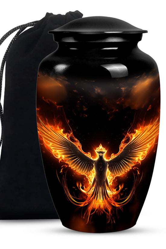 Dark Phoenix Cremation Urn - Fantasy Urn for Human Ashes