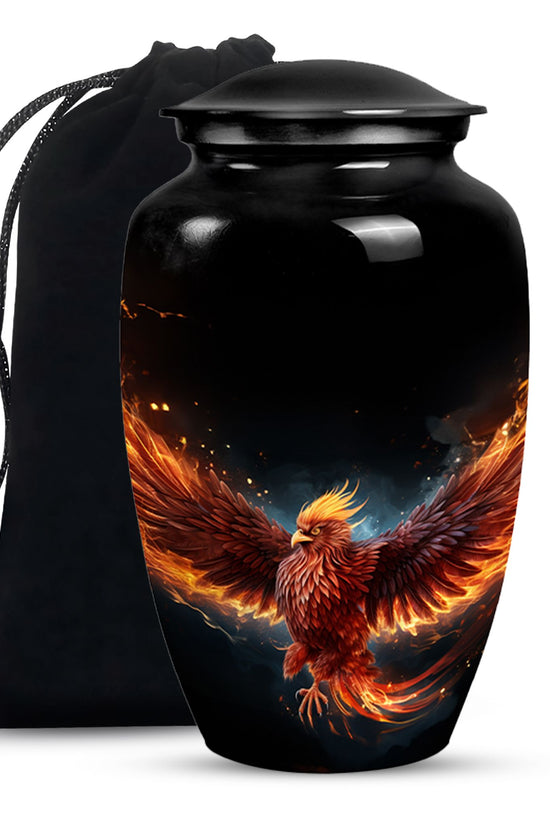 Flaming Phoenix Funeral Urn - Mythical Ashes Urn for Adult Ashes