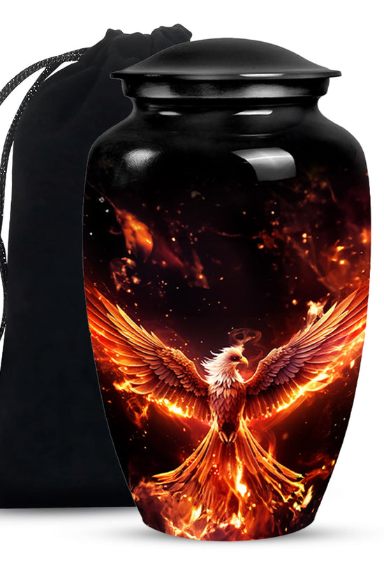 Fire Phoenix Funeral Urn - Fantasy Cremation Urn For Adult Ashes