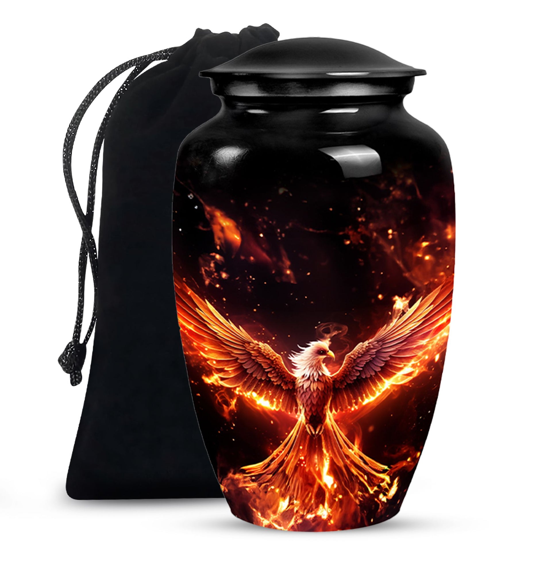 Fire Phoenix Funeral Urn - Fantasy Cremation Urn For Adult Ashes