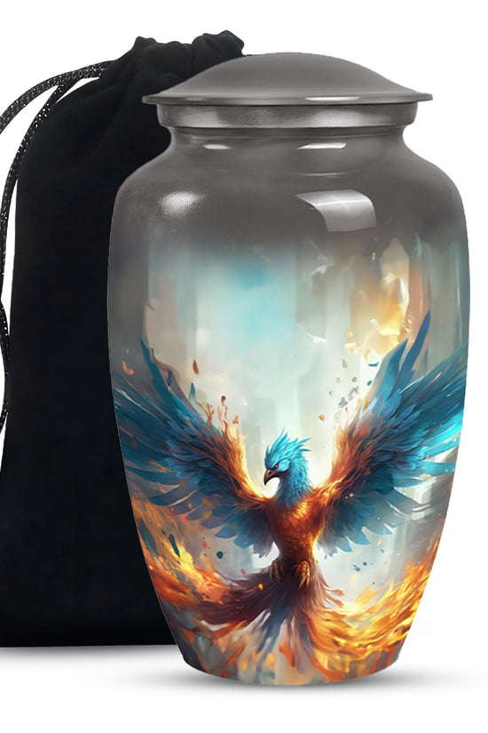 Blue Flame Phoenix Urn - Spiritual Tribute Urn for Men & Women