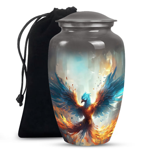 Blue Flame Phoenix Urn - Spiritual Tribute Urn for Men & Women