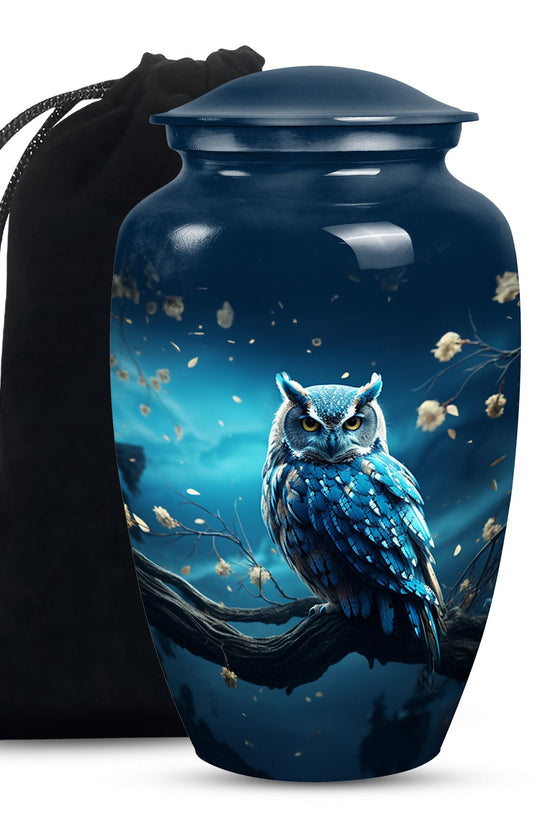 Owl Theme Memorial Urn - Cremation Urn For Male & Female