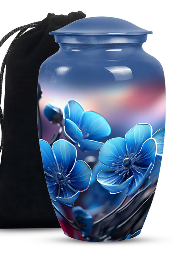 Scorpion Grass Aluminium Cremation Urn - Floral Human Ashes Urn