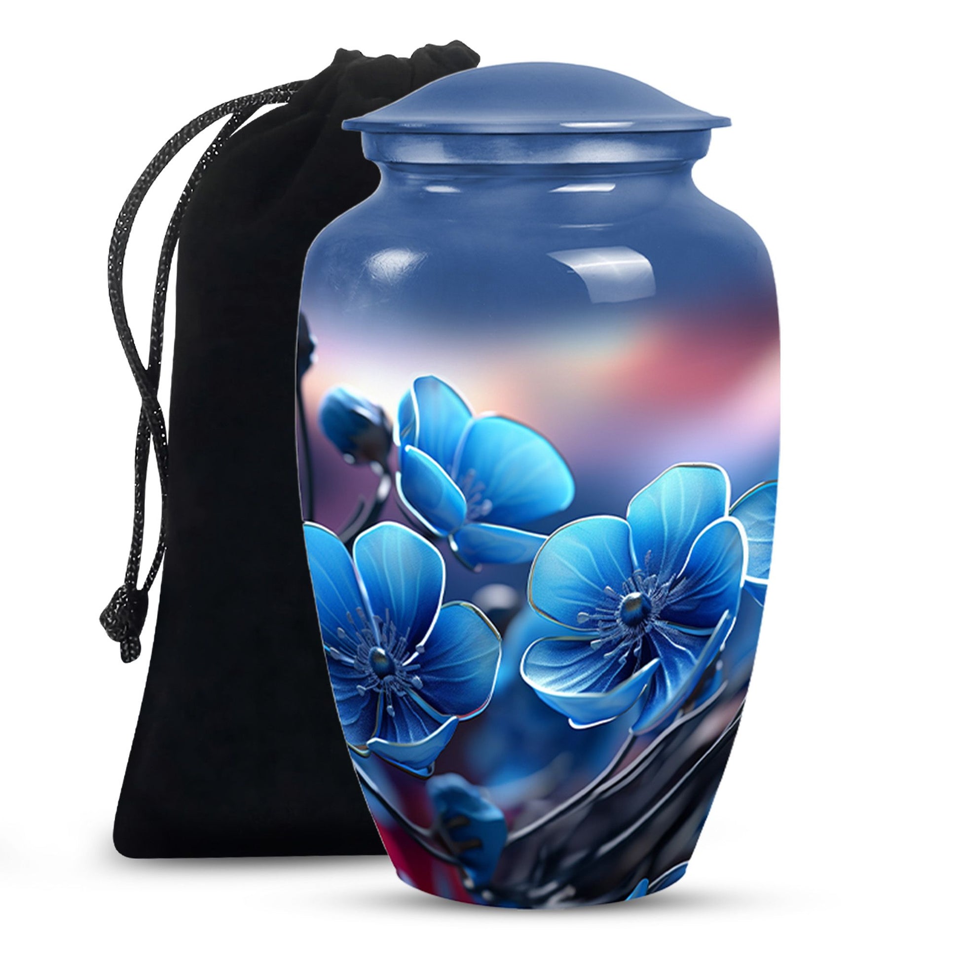Scorpion Grass Aluminium Cremation Urn - Floral Human Ashes Urn