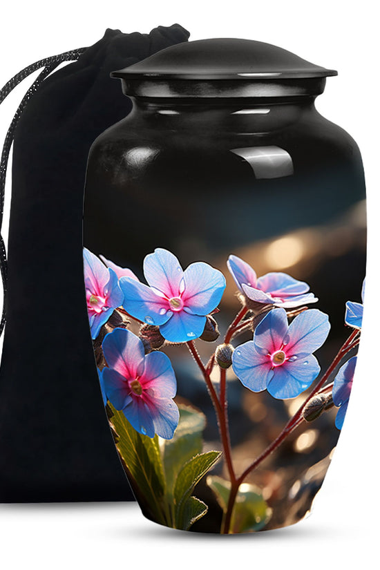 Scorpion Grass Ashes Urn - Elegant Floral Cremation Memorial Urn