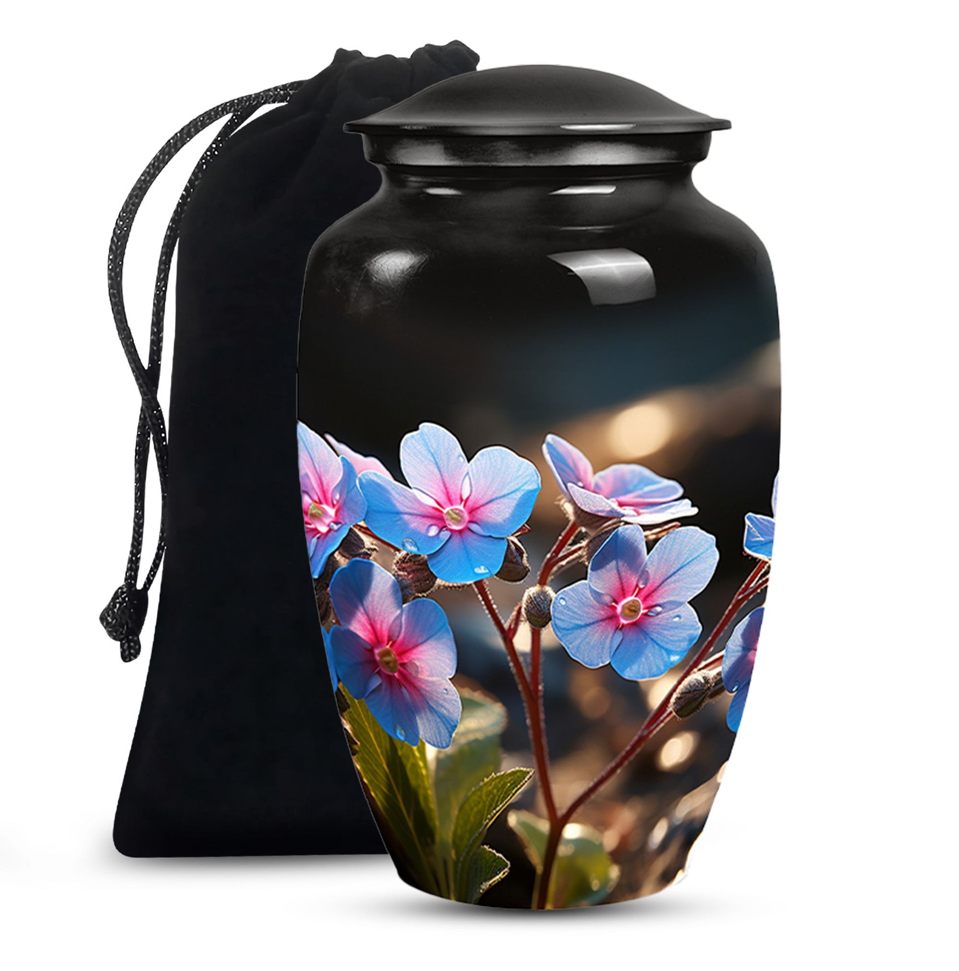 Scorpion Grass Ashes Urn - Elegant Floral Cremation Memorial Urn