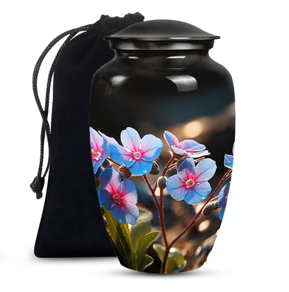Scorpion Grass Ashes Urn - Elegant Floral Cremation Memorial Urn