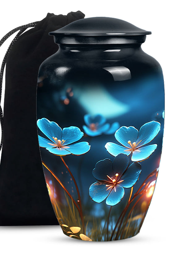 Scorpion Grass Floral Cremation Urn - Elegant Memorial Urn For Women