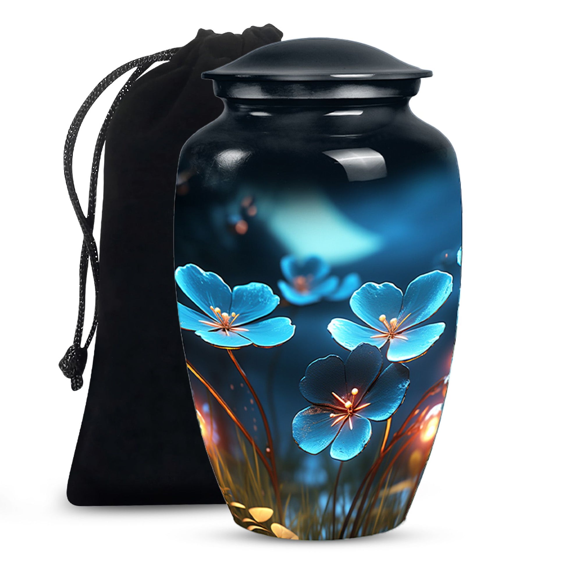 Scorpion Grass Floral Cremation Urn - Elegant Memorial Urn For Women