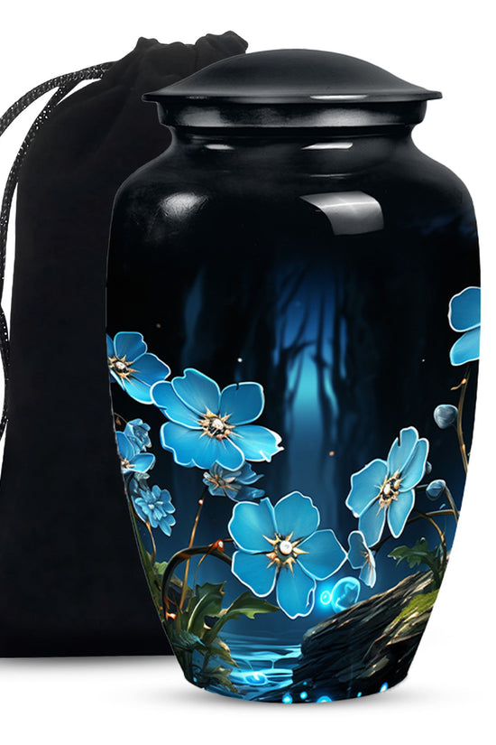 Blue Scorpion Grass Memorial Urn - Artistic Funeral Urn For Adult Ashes